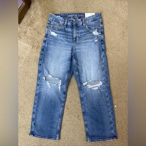Women’s AE American Eagle Curvy Straight Jeans NWT High Rise Size 10 X-short